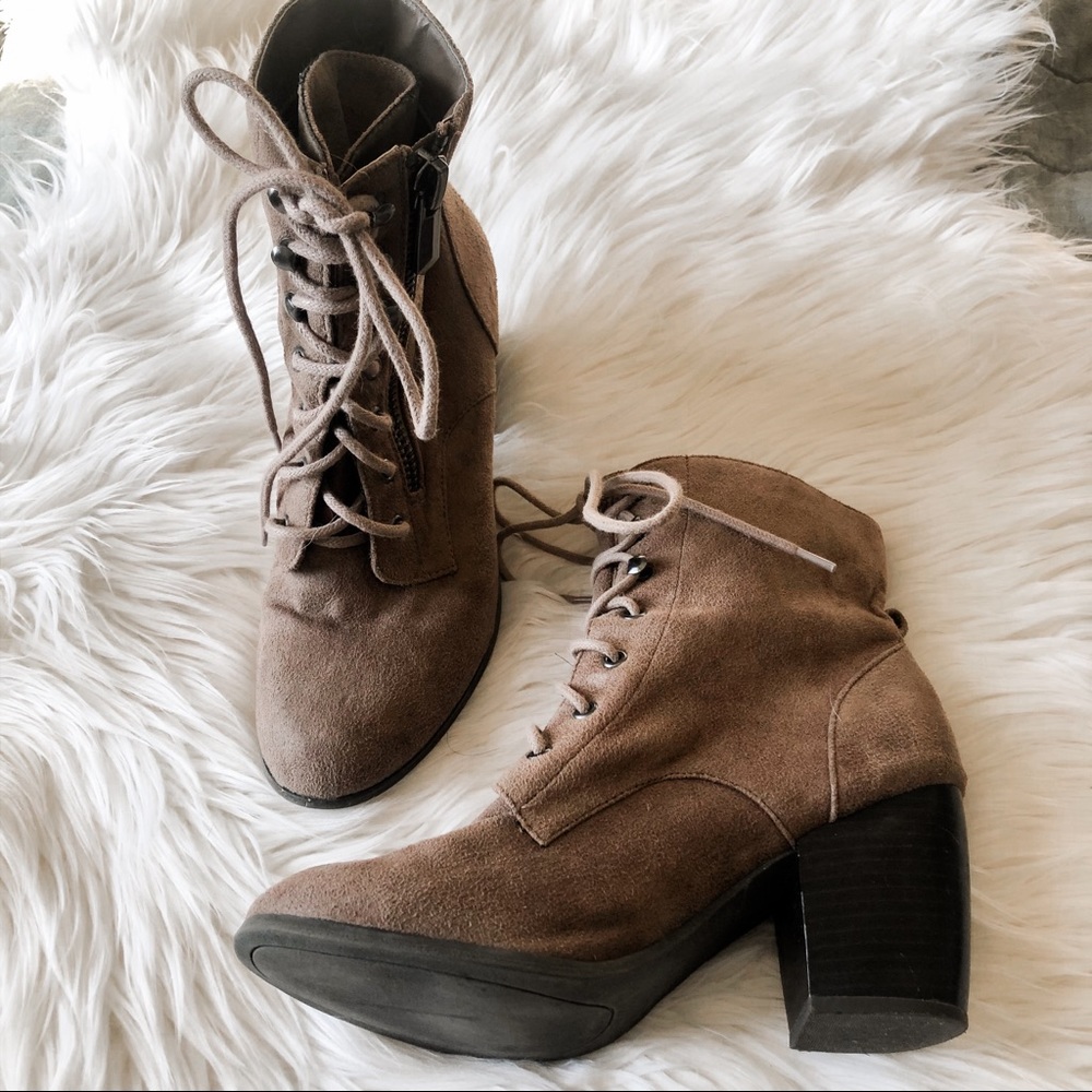 Lace up ankle booties